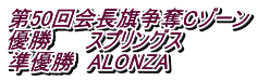 第50回会長旗争奪Cゾーン 優勝　　 スプリングス 準優勝　ALONZA